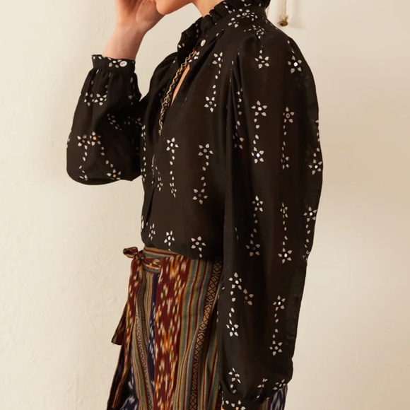 NWT ALIX OF BOHEMIA Annabel Black Daisy Shirt - Picture 4 of 10